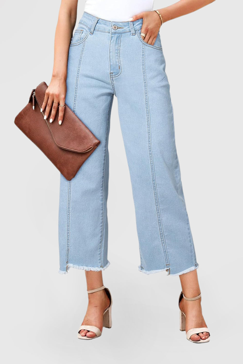 Women's Wide Leg Jeans Casual with Pockets Jeans