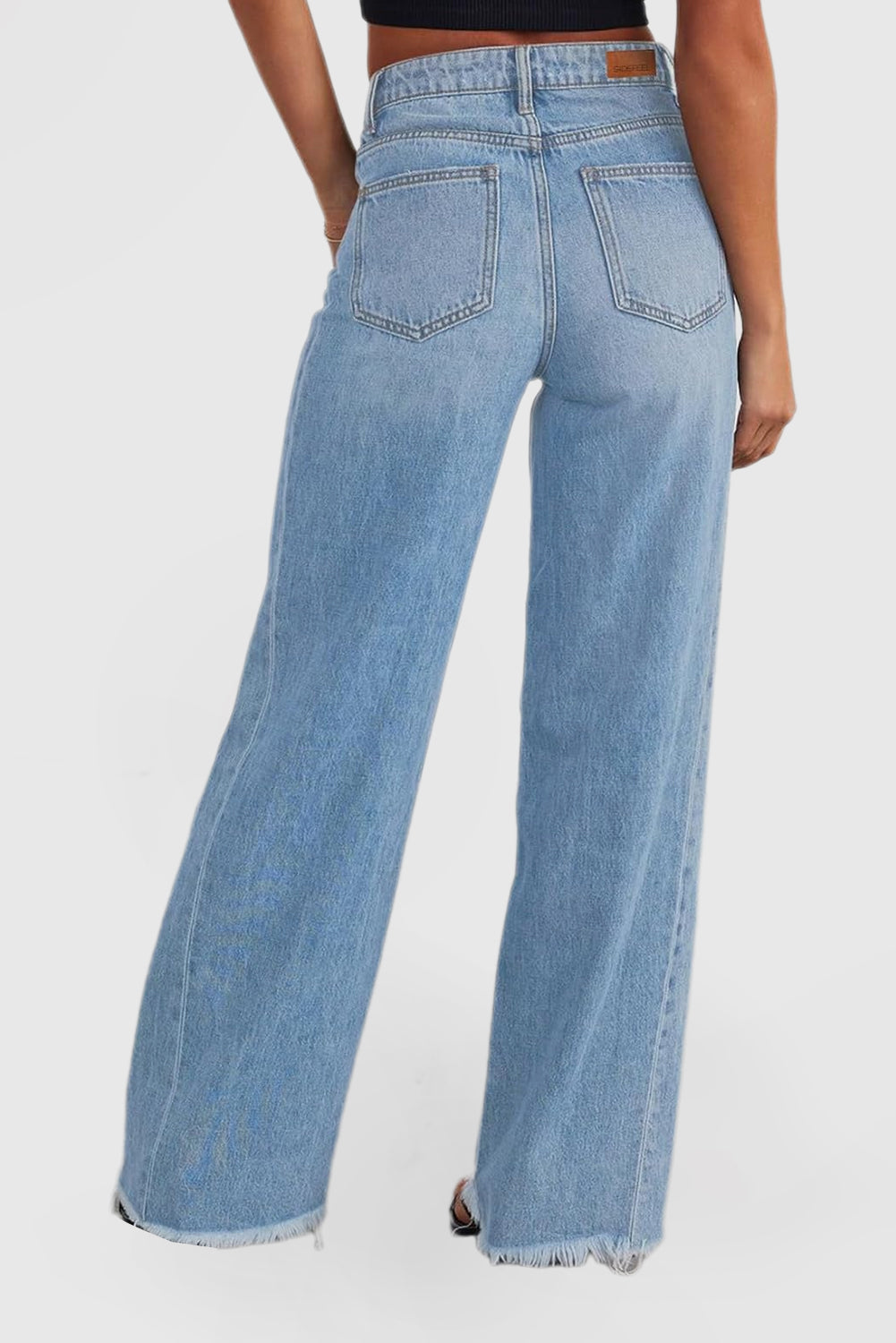 Women's High Waisted Wide Leg Jeans Stretch Open Leg Jeans
