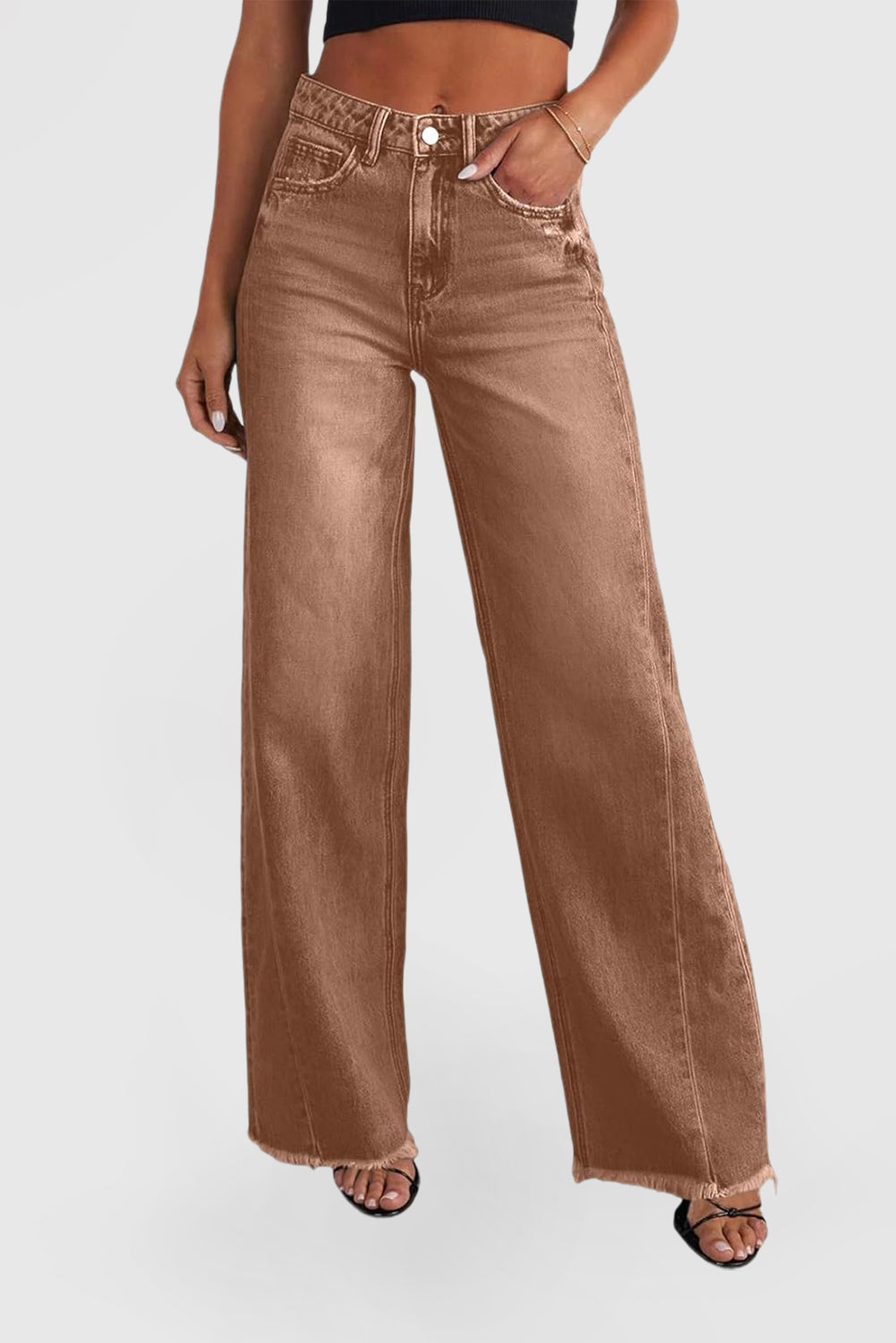 Women's High Waisted Wide Leg Jeans Stretch Open Leg Jeans