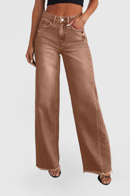 Women's High Waisted Wide Leg Jeans Stretch Open Leg Jeans