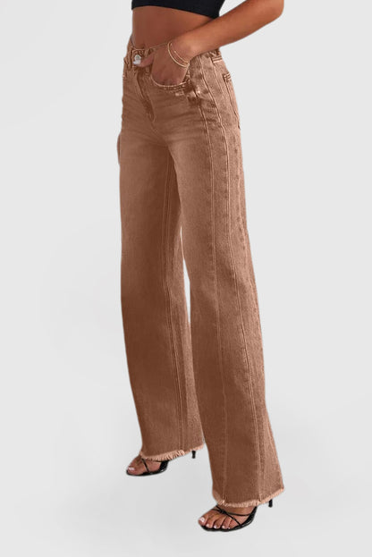 Women's High Waisted Wide Leg Jeans Stretch Open Leg Jeans
