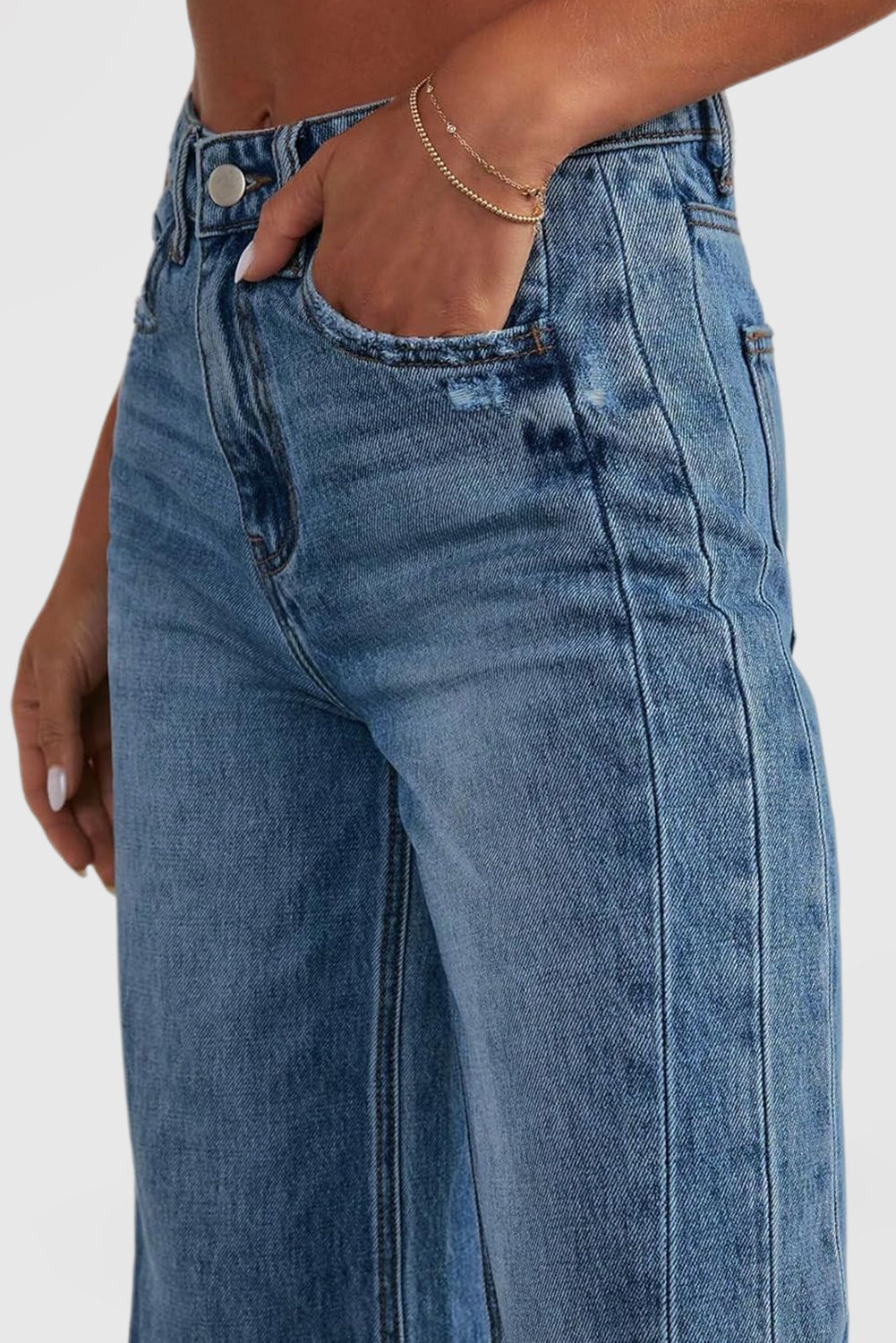 Women's High Waisted Wide Leg Jeans Stretch Open Leg Jeans