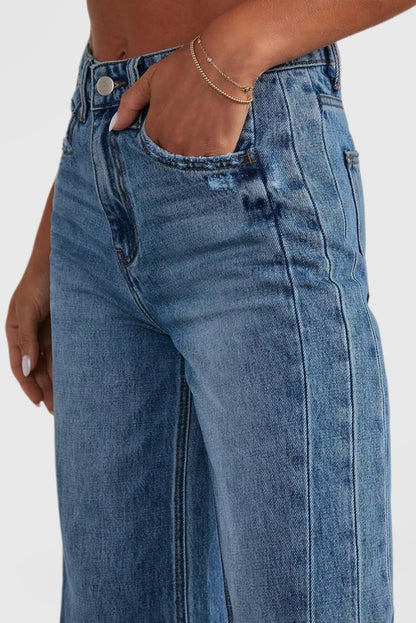 Women's High Waisted Wide Leg Jeans Stretch Open Leg Jeans