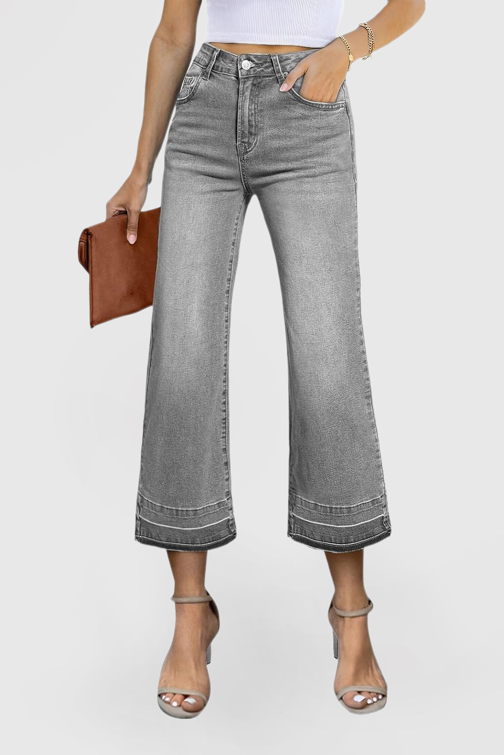Women's High Waist Wide Leg Jeans Stretch Loose Jeans