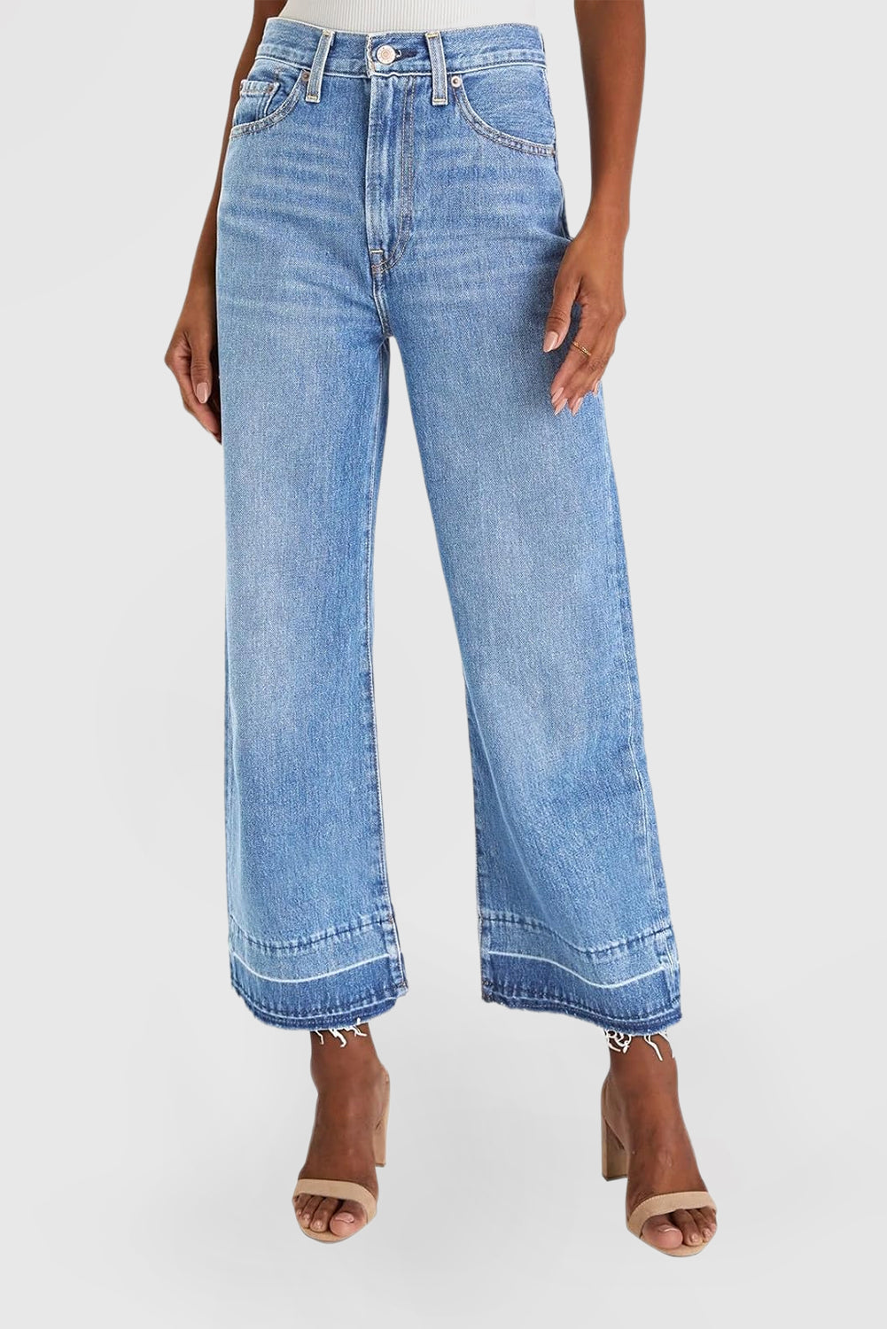 Women's High Waist Wide Leg Jeans Stretch Loose Jeans