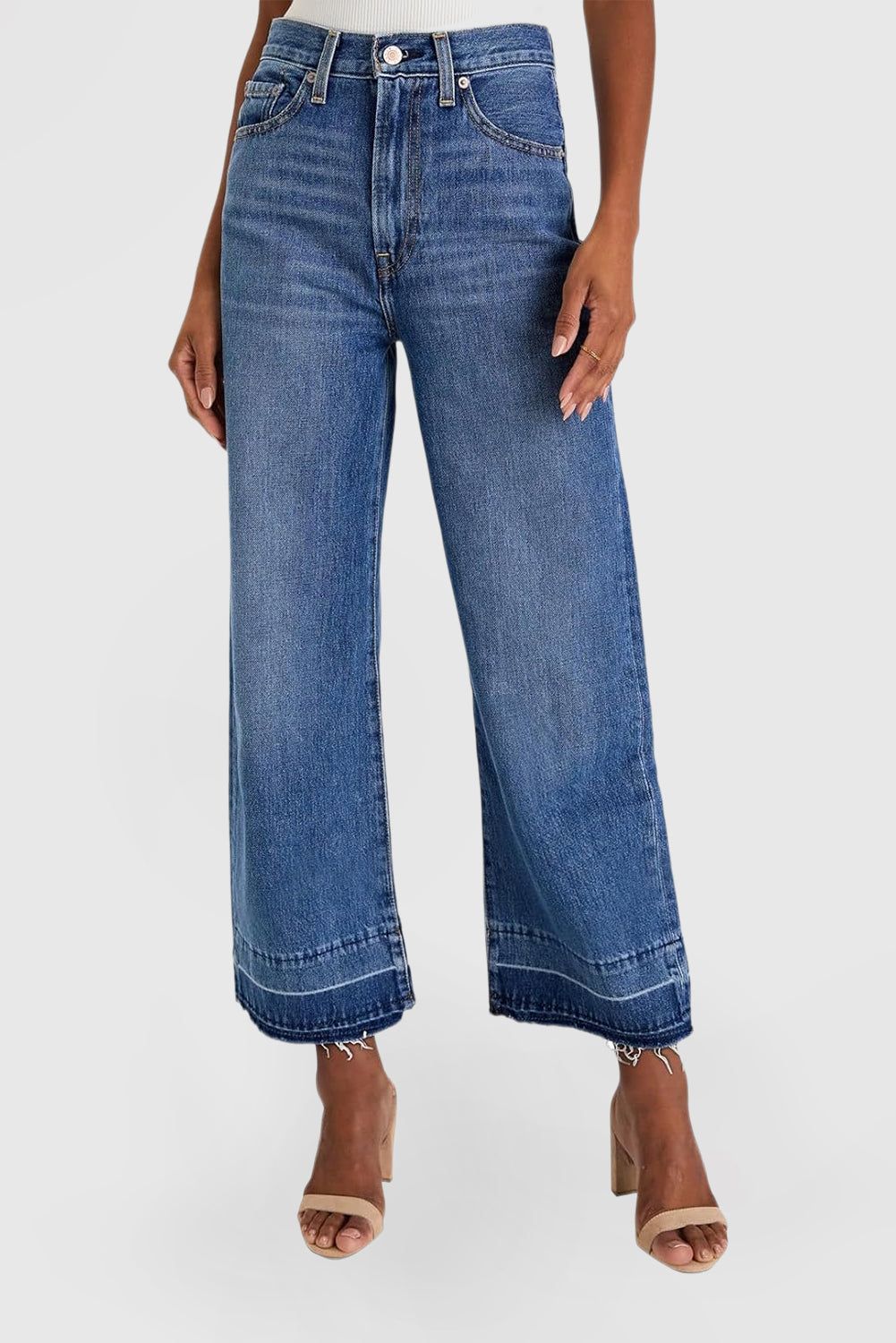 Women's High Waist Wide Leg Jeans Stretch Loose Jeans