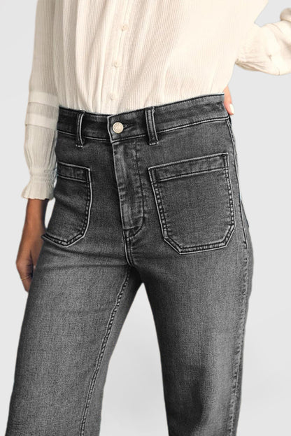 Women's High Waist Wide Leg Jeans with Pockets Stretch Jeans