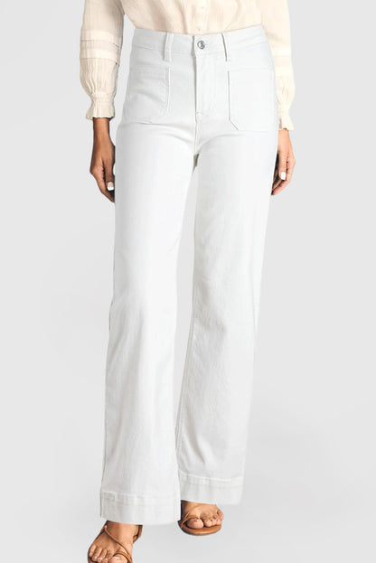 Women's High Waist Wide Leg Jeans with Pockets Stretch Jeans