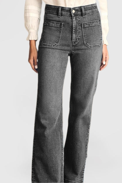 Women's High Waist Wide Leg Jeans with Pockets Stretch Jeans