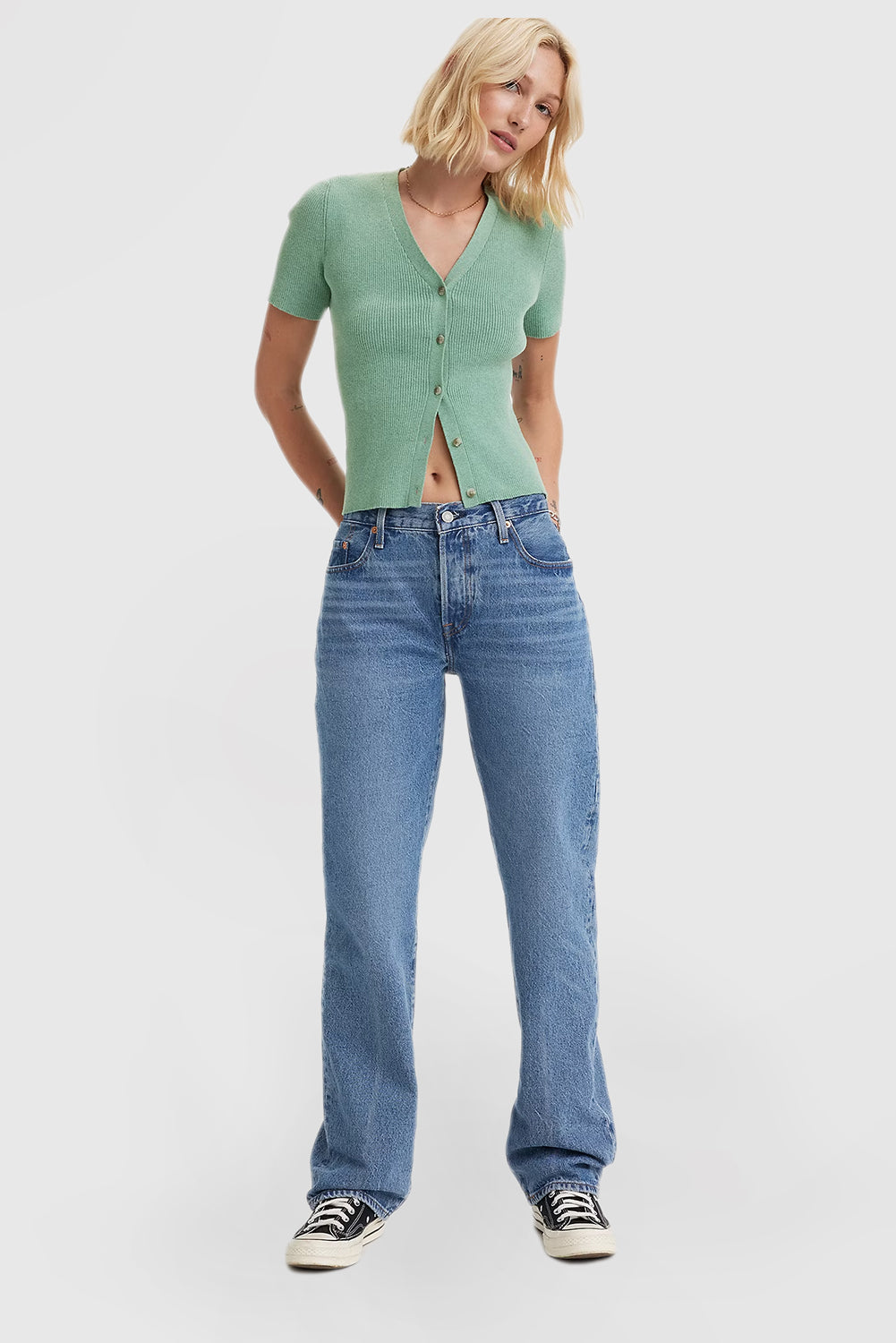 Women's Vintage Straight Jeans Fashion Casual Jeans