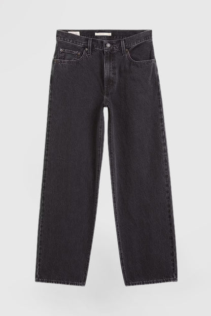 Women's Solid Color Vintage Loose Fit Jeans with Pockets