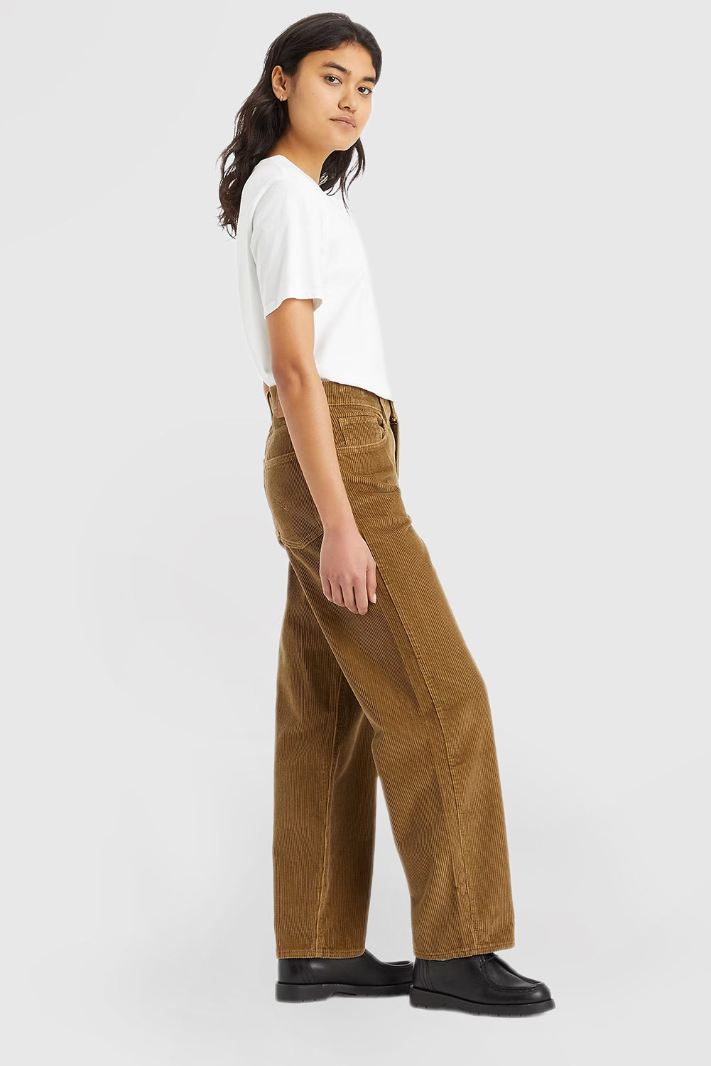 Women's Solid Color Vintage Loose Fit Jeans with Pockets
