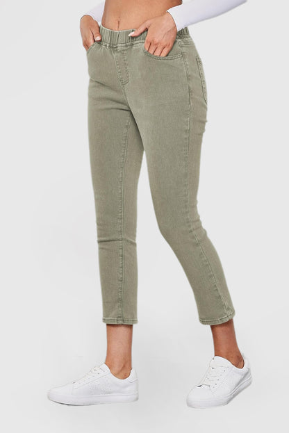 High-Waisted Stretch Denim Skinny Capri Jeans for Women