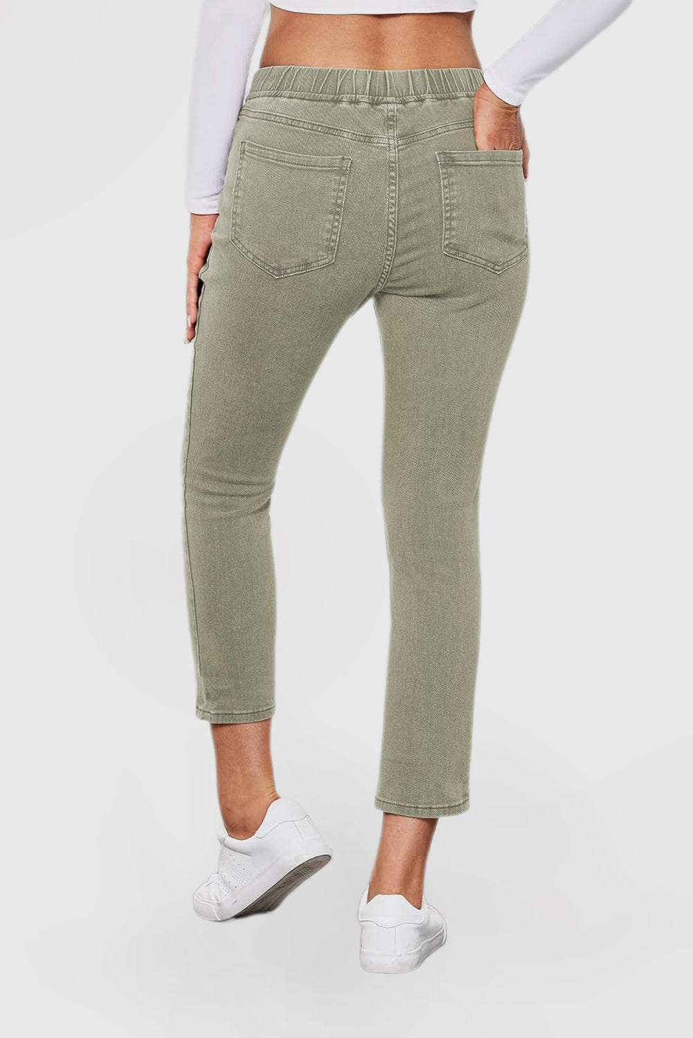 High-Waisted Stretch Denim Skinny Capri Jeans for Women