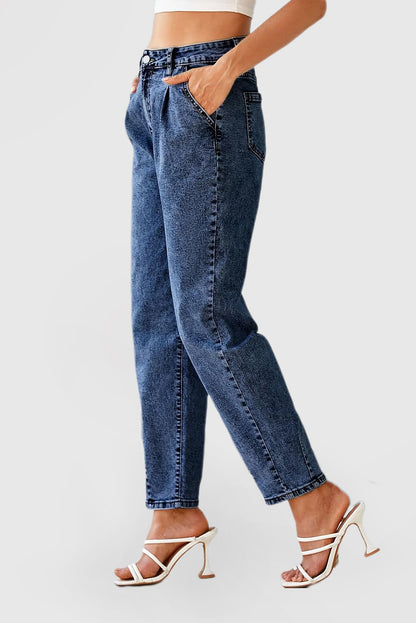 Women's High-Waisted Boyfriend Baggy Cropped Denim Jeans