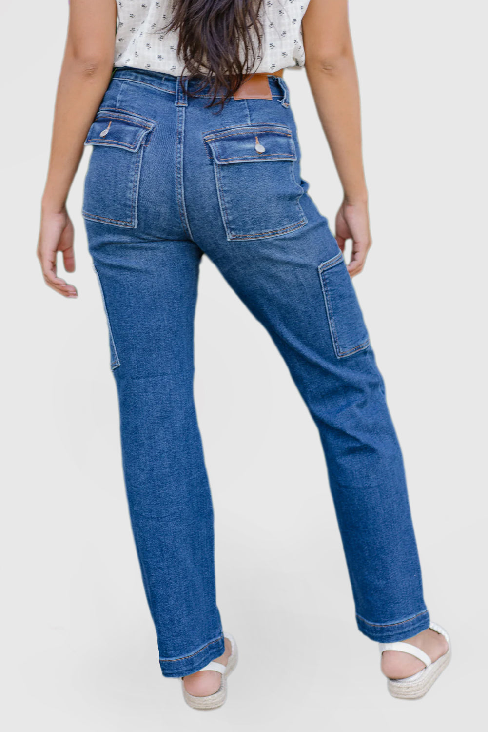 Women's Blue High Waisted Wide Leg Jeans